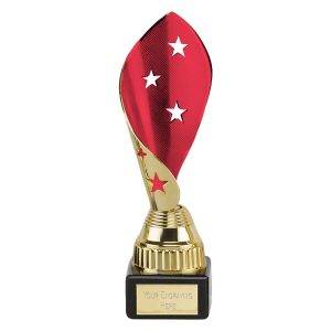 Gold and Red Cone Festival Star Award On A Marble Base