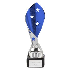 Silver and Blue Cone Festival Star Award On A Marble Base