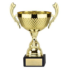 Turin Wide Wide Bodied Gold Presentation Cup With Handles & Marble Base