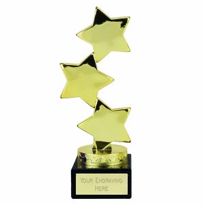 Gold Triple Hope Star On A Marble Base
