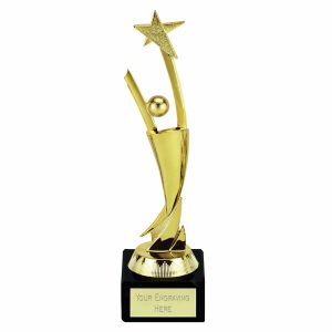 Gold Aim For The Stars Award Trophy On A Marble Base