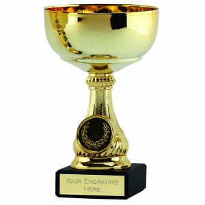 Lake Silver Trophy Cup On Black Marble Base