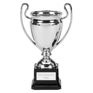 Mirror Silver Trophy Cup On A Black Base 17cm (6 3/4")