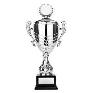 Link Prestige Silver Presentation Cup With Lid On A Black Heavyweight Base