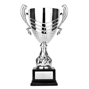 Link Silver Presentation Cup With Detailed Handles On A Black Heavyweight Base
