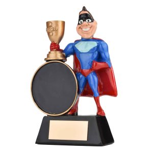Male Superhero Custom Logo Trophy 14cm (5 1/2")