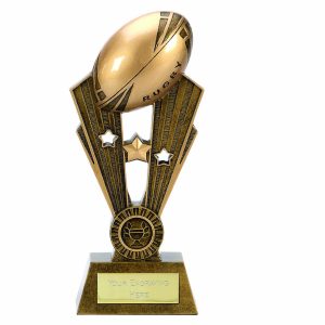 Fame Column 3D Rugby Ball Trophy