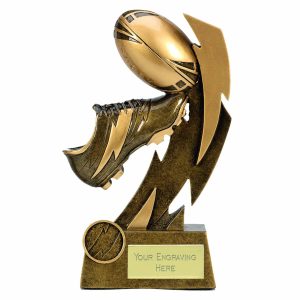 Flash Gold Resin Boot & Ball Rugby Trophy