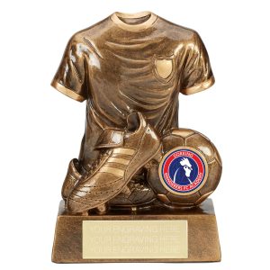 Legend Football Shirt Boot & Ball Football Trophy Antique Gold