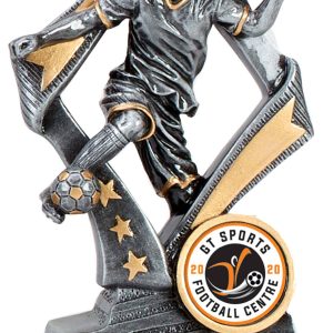 Flag Action Male Football Award Antique Silver