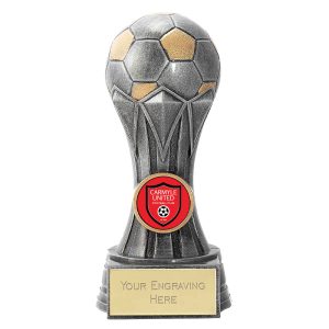 Brushed Silver Gem Football Trophy