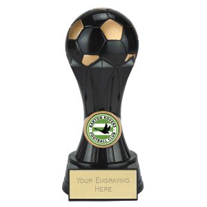 Black Brushed Gem Football Trophy
