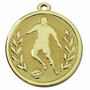 Gold Galaxy Action Football Medal 45mm (1 1/2")