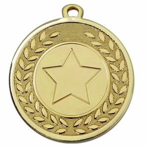 Gold Laurel Star Galaxy Medal 45mm (1 3/4")