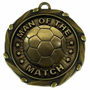 Combo Gold Man of The Match Medal with Red, White & Blue Ribbon 45mm (1 3/4")
