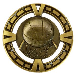 Gold Varsity Basketball Medal 65mm