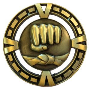 Gold Varsity Martial Arts Medal 65mm