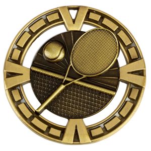 Gold Varsity Tennis Medal 65mm