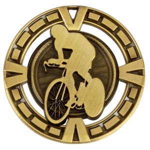 Gold Varsity Cycling Medal 65mm