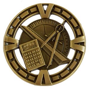 Gold Varsity Maths Medal 65mm