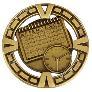 Gold Varsity Attendance Medal 65mm