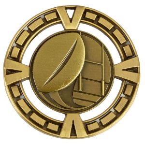 Gold Varsity Rugby Medal 65mm