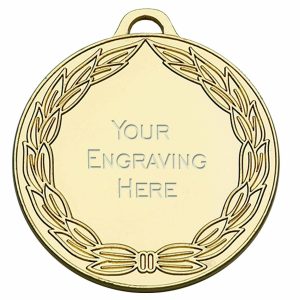 Gold Classic Laurel Wreath Medal 50mm (2")
