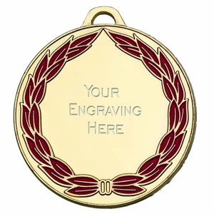 Gold Colour Laurel Wreath Medal 50mm (2")