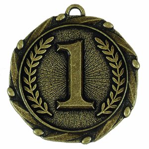 Gold Combo 1st Place Medal with Red, White & Blue Ribbon 45mm (1 3/4")