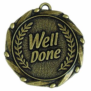 Gold Combo 2nd Place Medal with Red, White & Blue Ribbon 45mm (1 3/4")