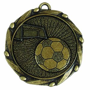 Gold Combo Football Medal with Red, White & Blue Ribbon 45mm (1 3/4")