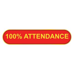100% Attendance Bar Badge