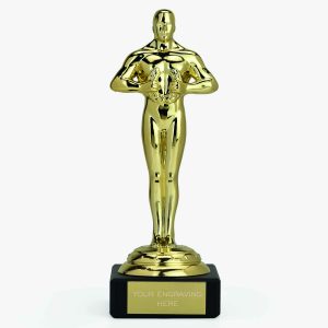 Icon Gold Achievement Statue Trophy Award On A Marble Base