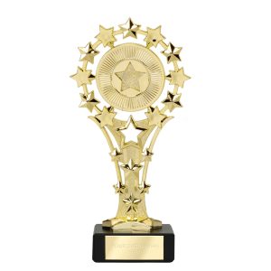 All Star Gold Star Trophy On A Black Marble Base