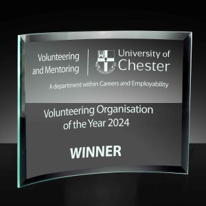 Curved Jade Glass Crescent Award
