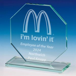 Broad Plain Octagon Glass Award 15cm (6")