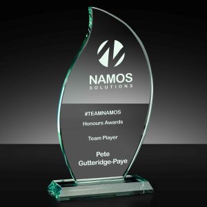 Flame Shaped Jade Glass Award