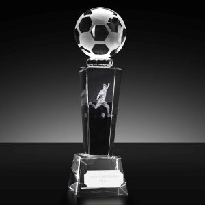 Unite 3D Tower Crystal Football Trophy