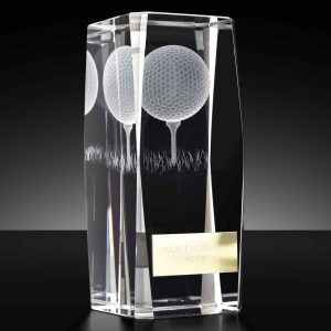 Clarity Crystal Block Golf Award