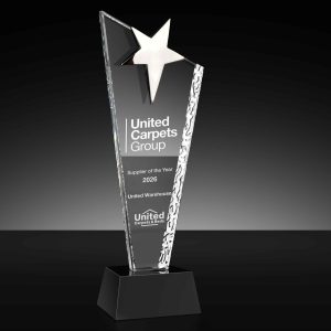 Star Crystal Star Award With A Flared Stem