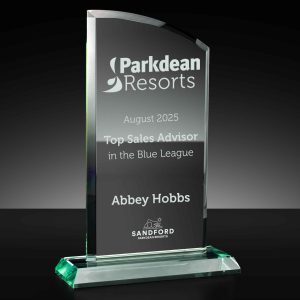 Bridge Curved Top Jade Glass Award