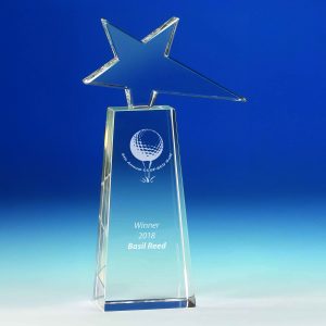 Polar Shooting Star Crystal Award On A Tapered Base