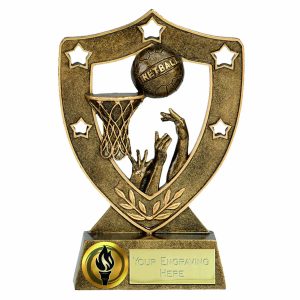 Gold Star Shield Netball Trophy 12.5cm (5")