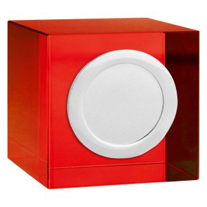 Red Merit Optical Crystal Block with Silver Trim 5cm (2")