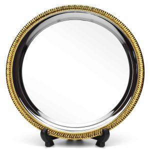 Vortex Nickel Plated Silver Salver With Gold Edging