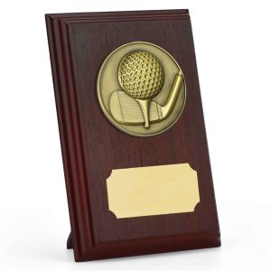 Prize Ruby Wood Golf Plaque 12.5cm (5")