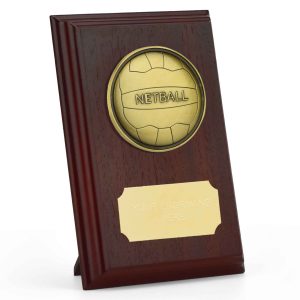 Prize Ruby Wood Netball Plaque 12.5cm (5")