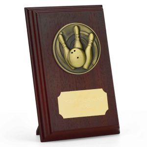 Prize Ruby Wood Ten Pin Plaque 12.5cm (5")