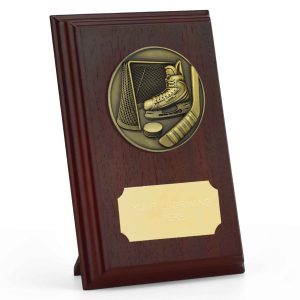 Prize Ruby Wood Ice Hockey Plaque 12.5cm (5")