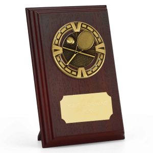 Prize Ruby Wood Varsity Tennis Plaque 15cm (6")